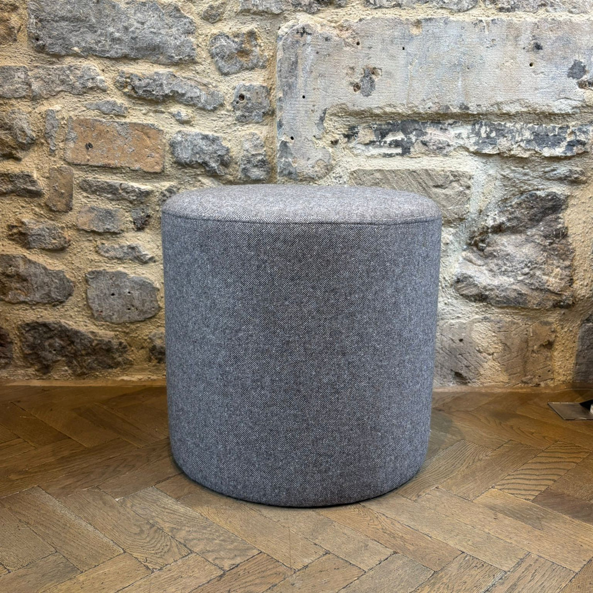 Farleigh - Round Wool Pouffe - Truffle