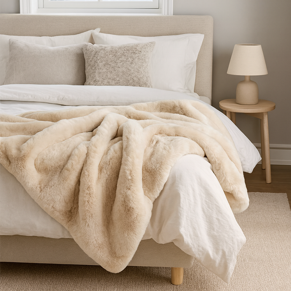 LARS | LUXURY FUR THROW | LATTE