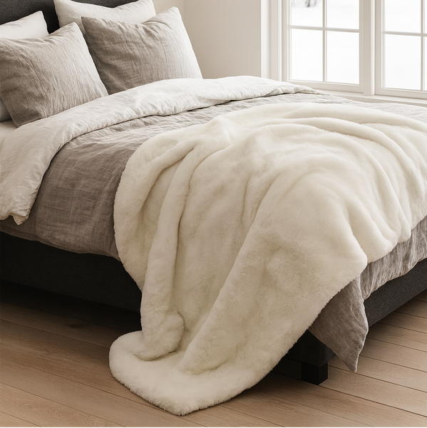 LARS | LUXURY FUR THROW | WHITE