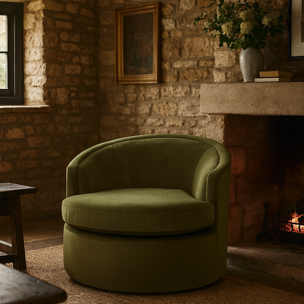 CAVENDISH ARMCHAIR | OLIVE MATTE VELVET