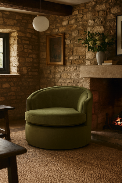 CAVENDISH ARMCHAIR | OLIVE MATTE VELVET