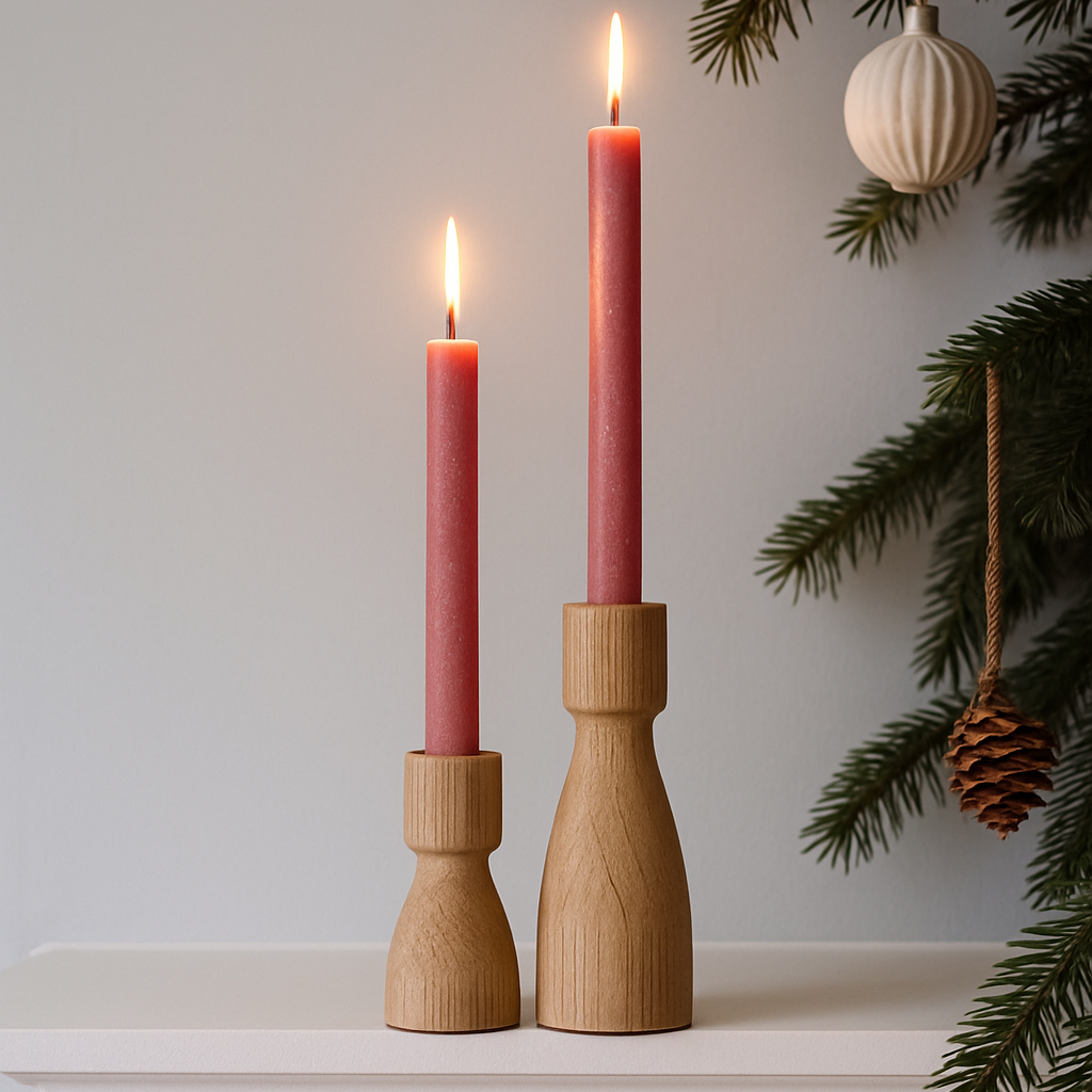 Walcot - Oak Candlestick - Tall