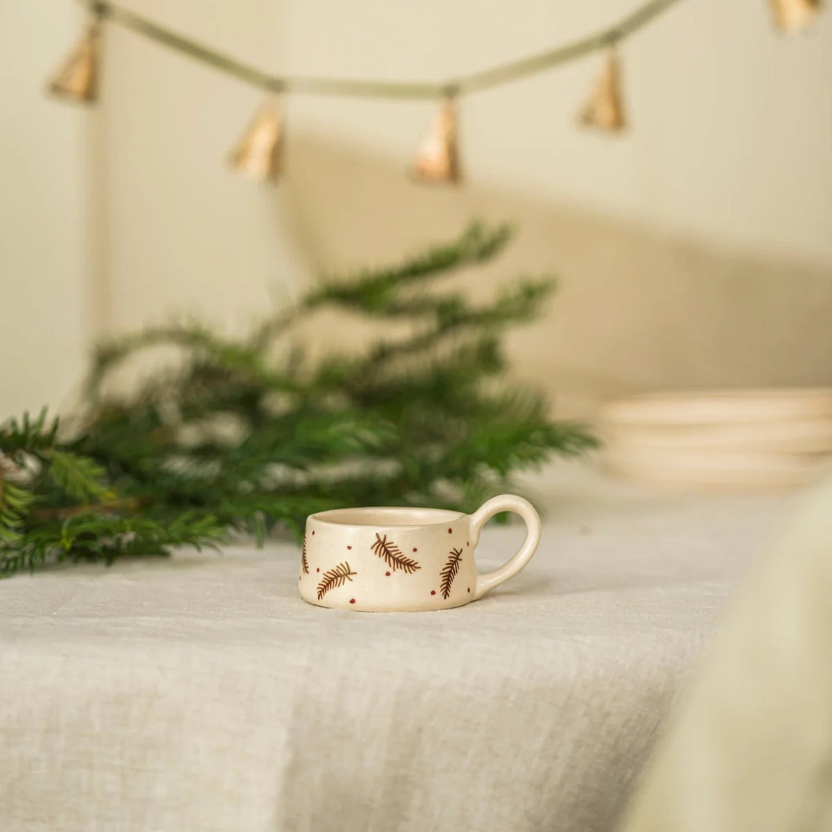 Hand Painted Tea Light Holder - Feather