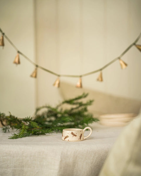 HAND PAINTED TEA LIGHT HOLDER | FEATHER