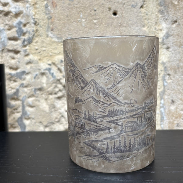 ALPINE | SKI SCENE CANDLE HOLDER | SMALL
