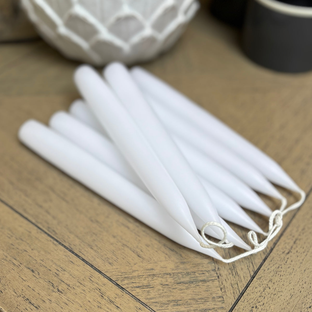 Danish - Dinner Candles - White - Pair