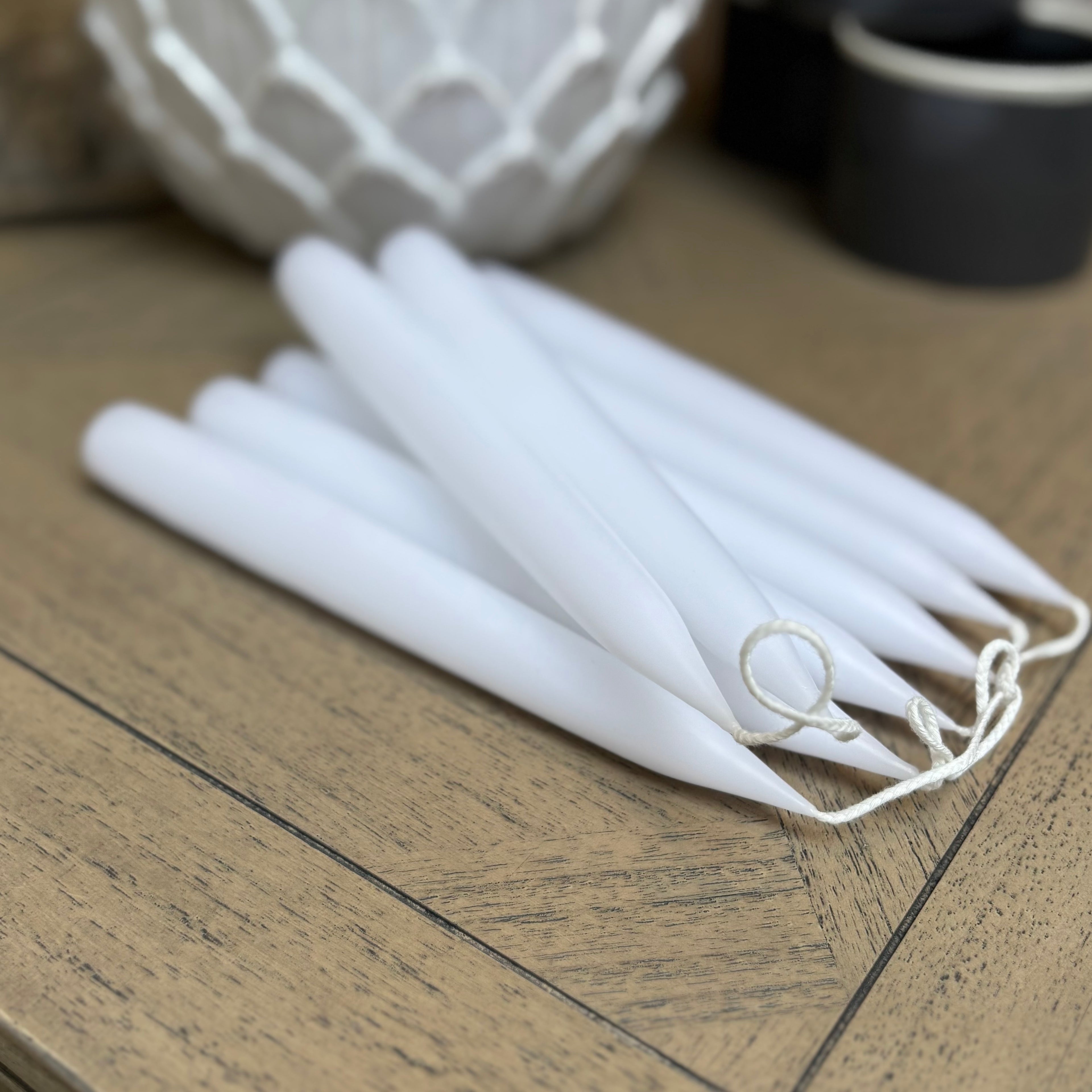 Danish - Dinner Candles - White - Pair