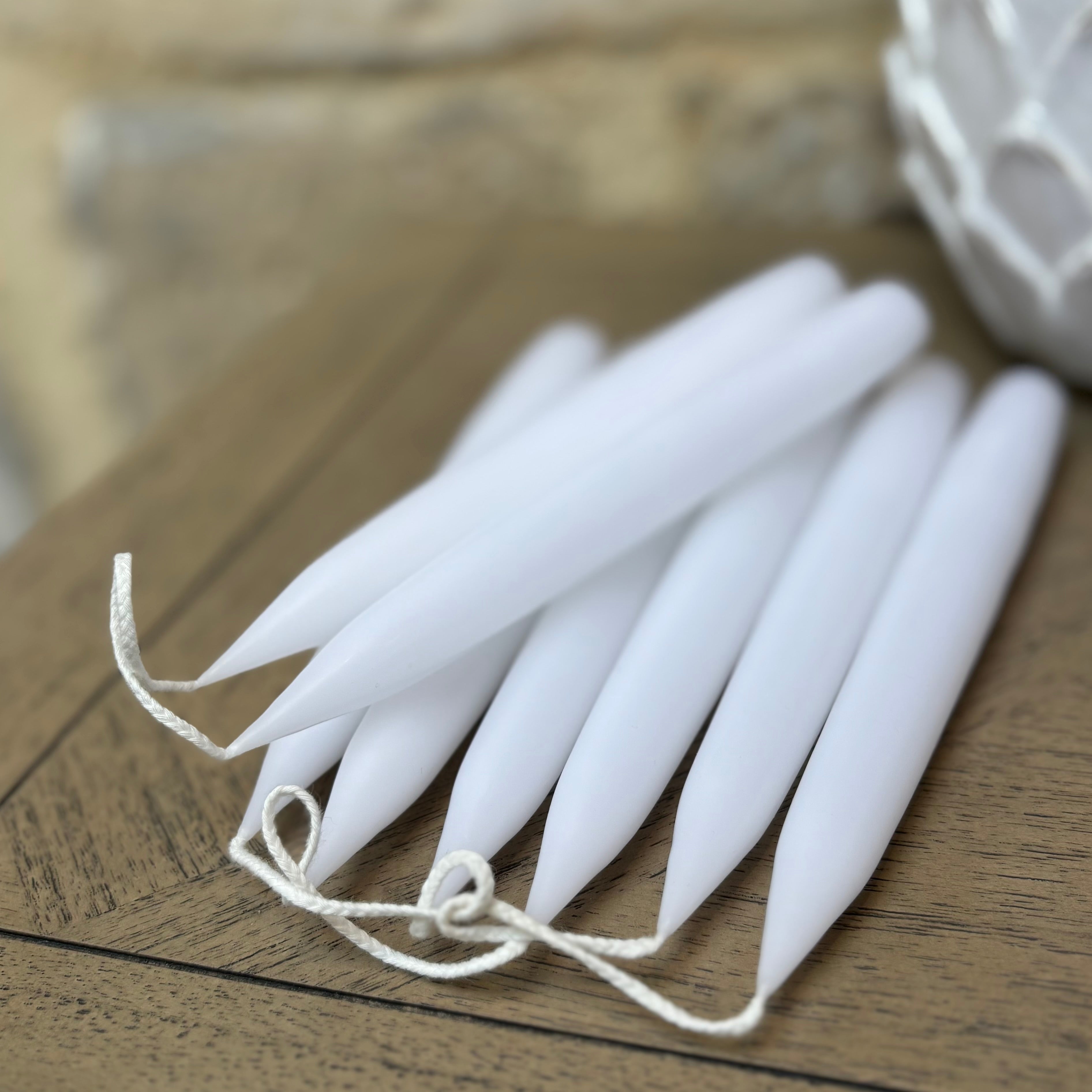 Danish - Dinner Candles - White - Pair