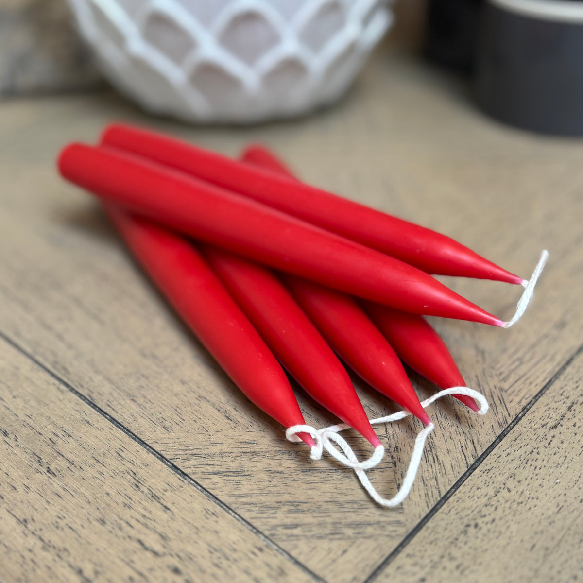 Danish - Dinner Candles - Scandi Red - Pair