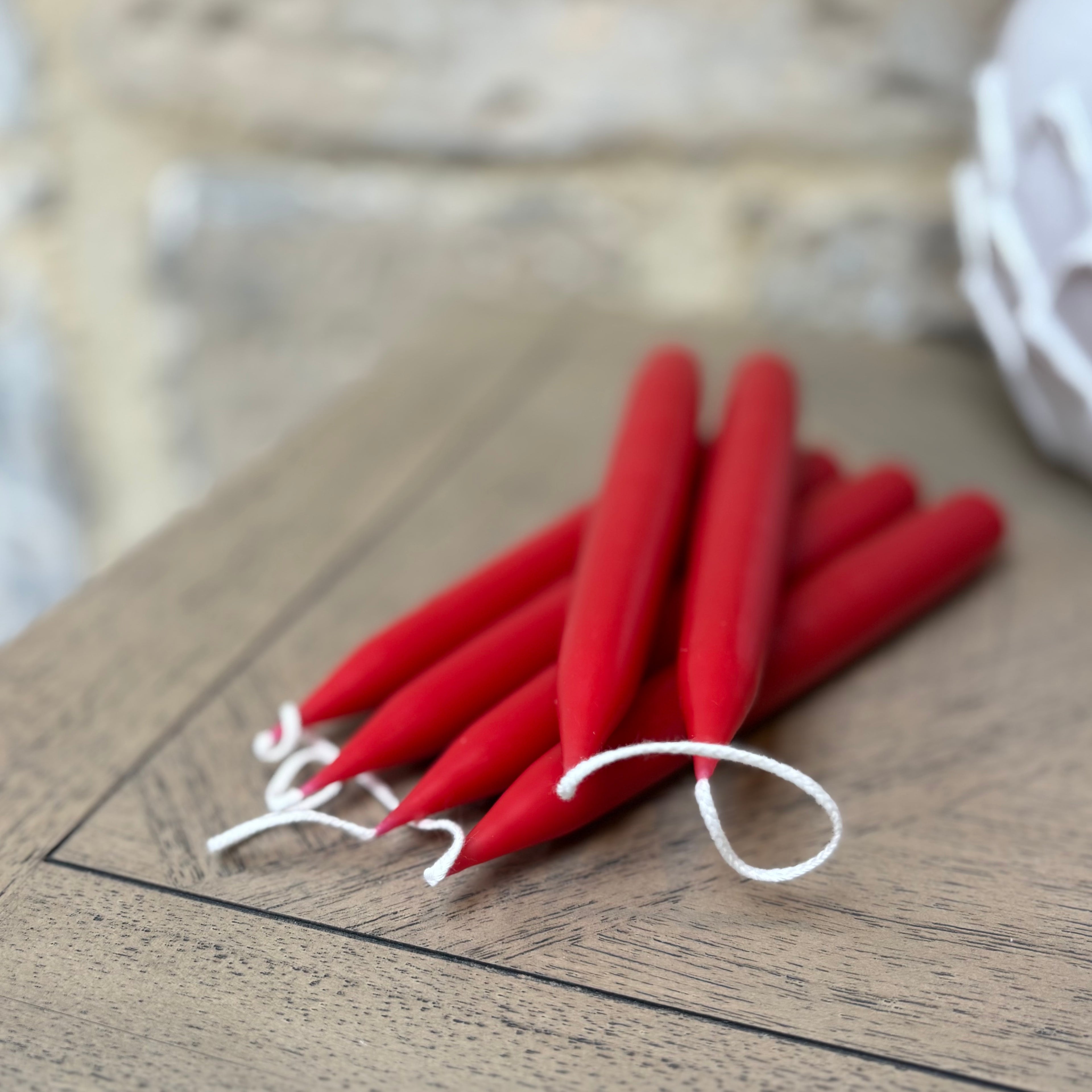 Danish - Dinner Candles - Scandi Red - Pair