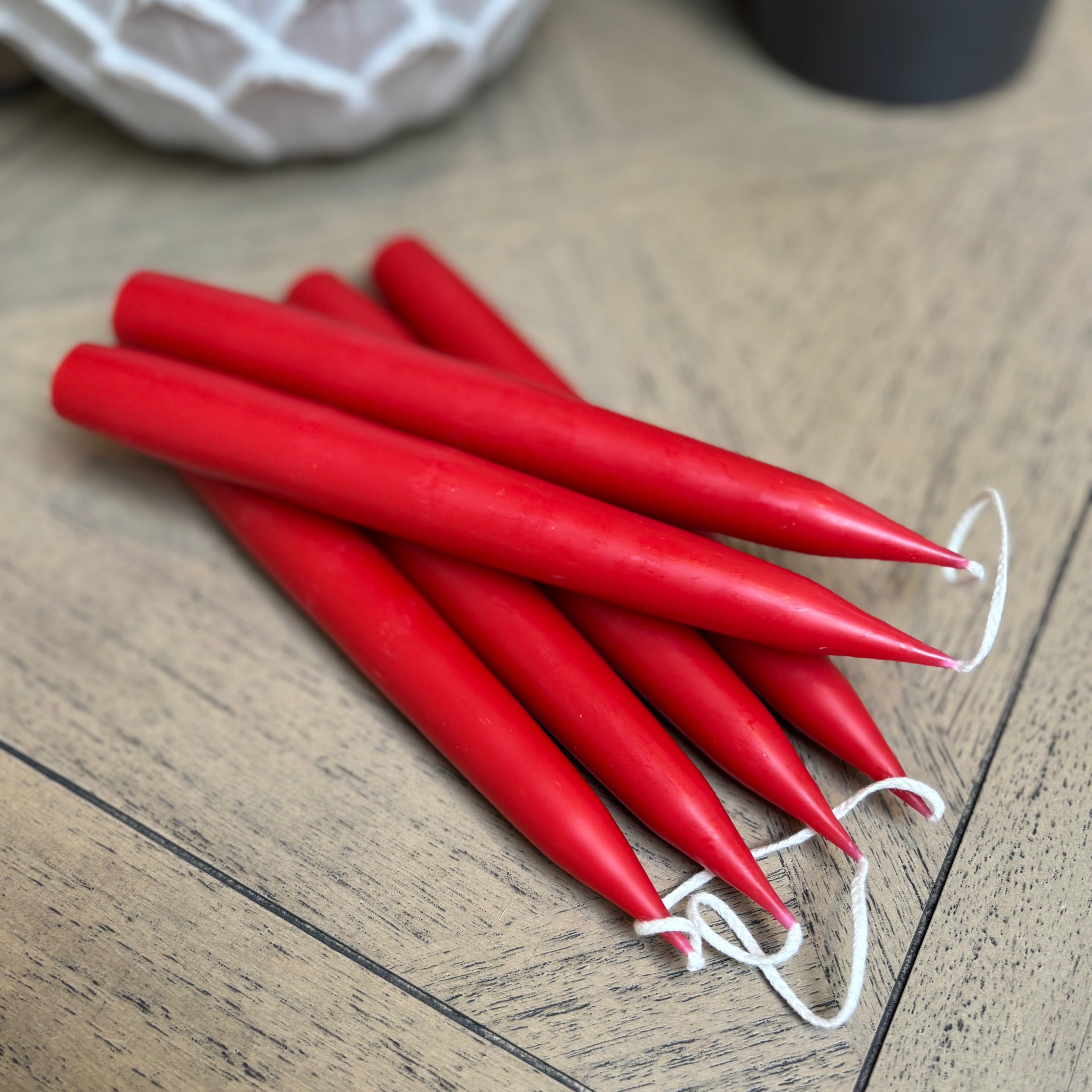 Danish - Dinner Candles - Scandi Red - Pair
