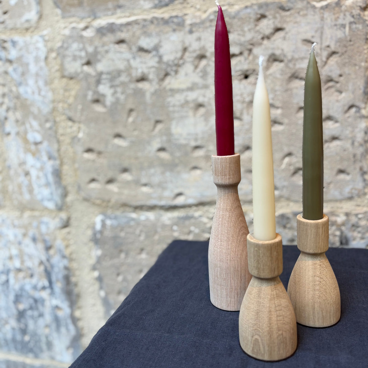 Walcot - Oak Candlestick - Short