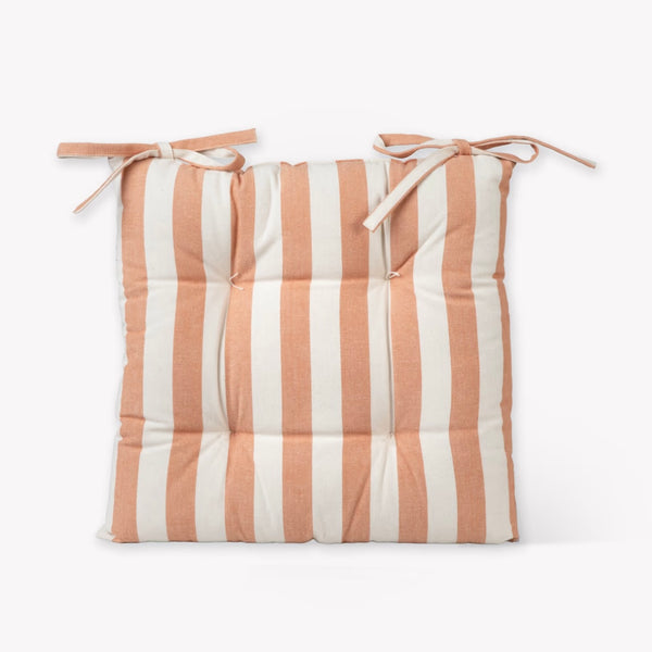 ST MAWES | STRIPED SEAT PAD | TERRACOTTA
