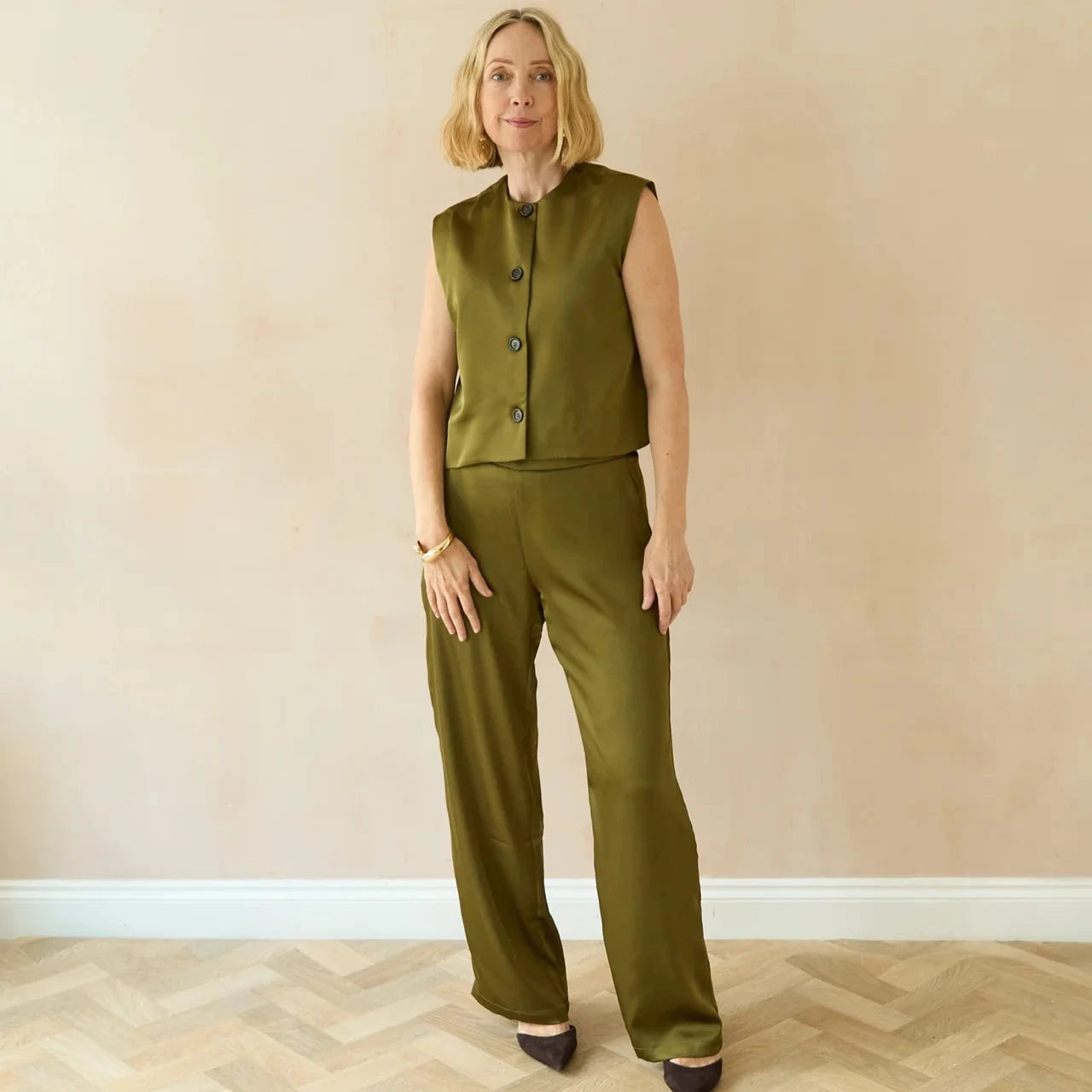 CHALK | EVIE TROUSER | OLIVE