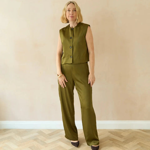 CHALK | EVIE TROUSER | OLIVE