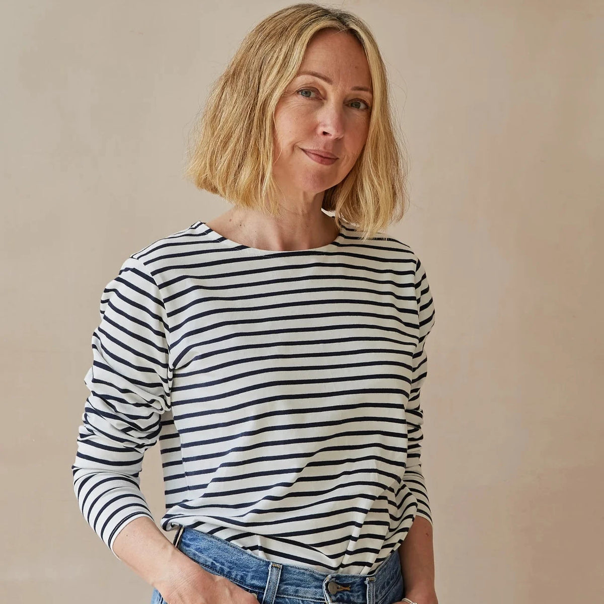 Fleur Stripe Top by Chalk - Navy