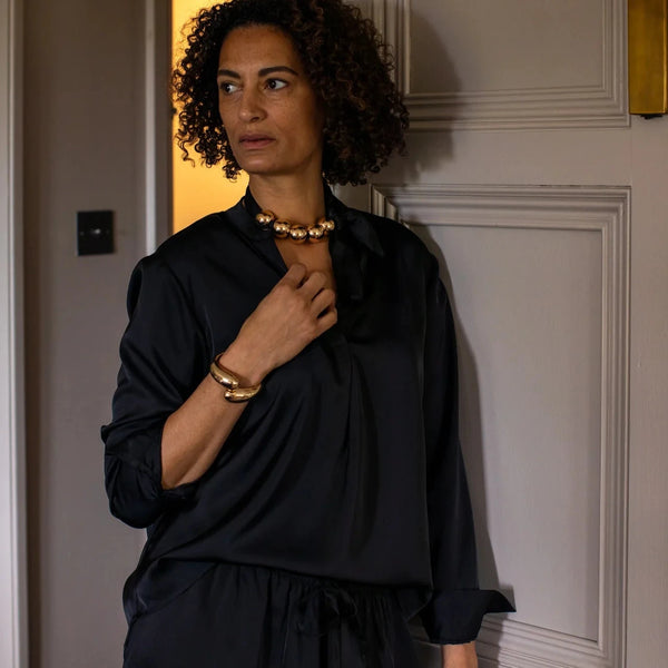 CHALK | JOSIE SHIRT | BLACK