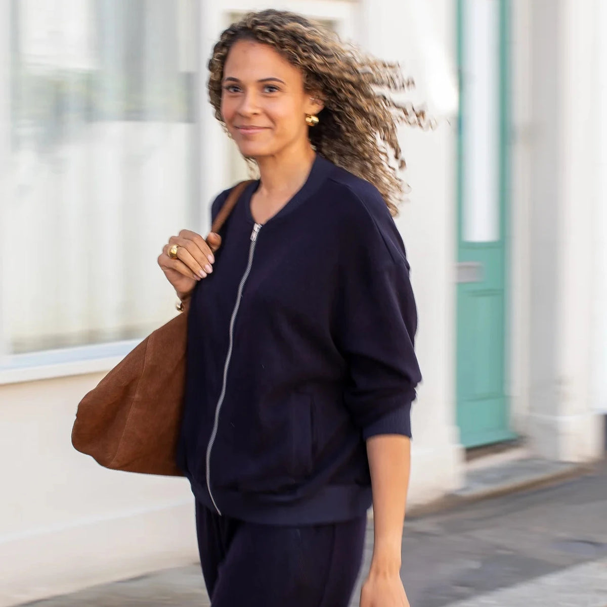 Orla Zip Up Top by Chalk - Midnight