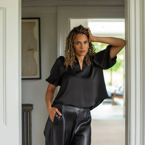 CHALK | PORCHA TOP | BLACK