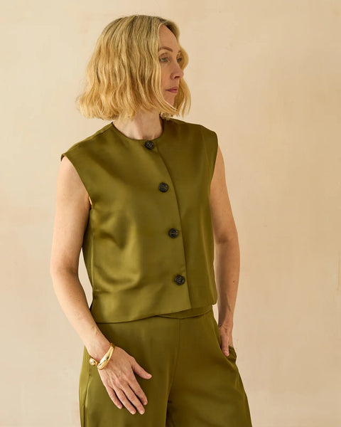 CHALK | SALLY WAISTCOAT | OLIVE