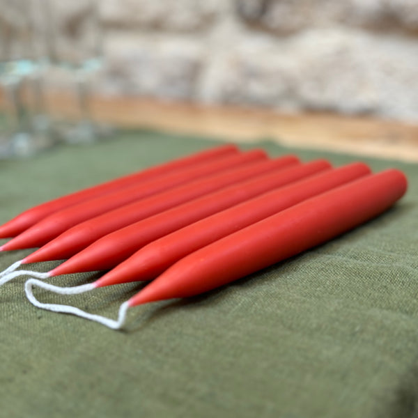 DANISH | DINNER CANDLES | RUST | PAIR