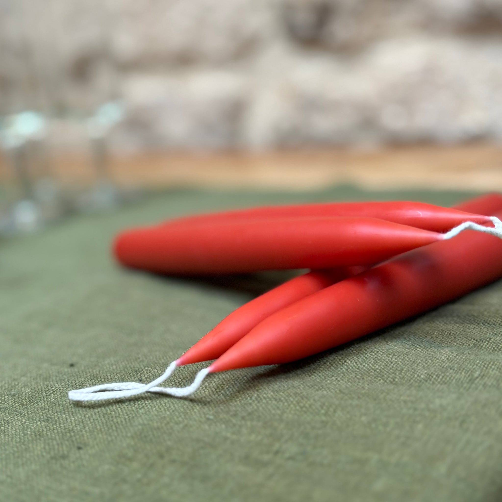 DANISH | DINNER CANDLES | RUST | PAIR