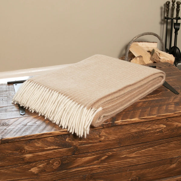 ALPIN | CABLE KNIT THROW | FAWN