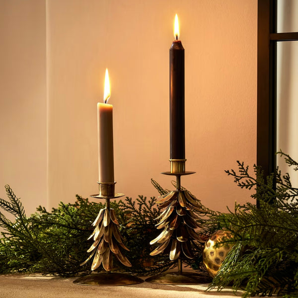 CASTLE COMBE | BRASS TREE DINNER CANDLE HOLDER | LARGE