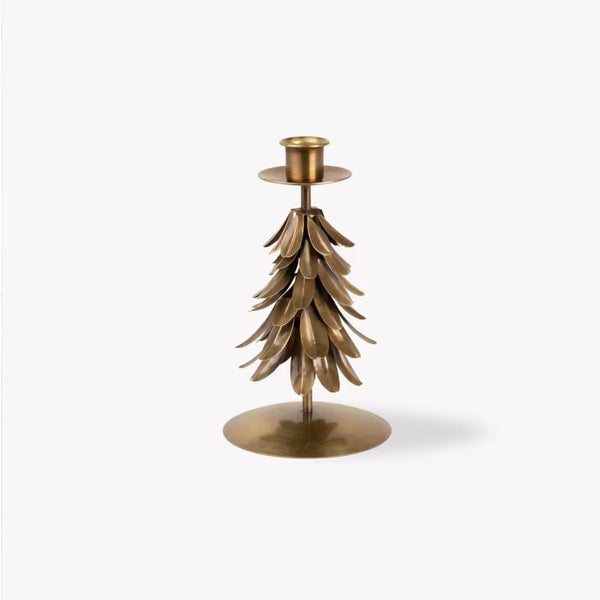 CASTLE COMBE | BRASS TREE DINNER CANDLE HOLDER | LARGE