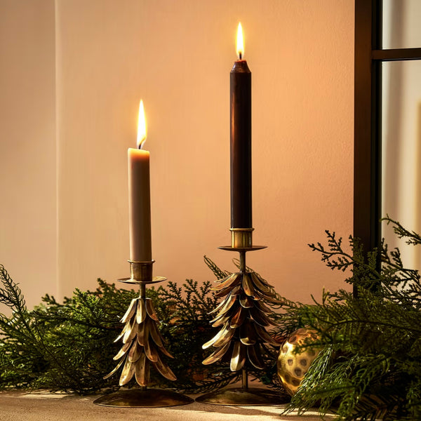 CASTLE COMBE | BRASS TREE DINNER CANDLE HOLDER | SMALL
