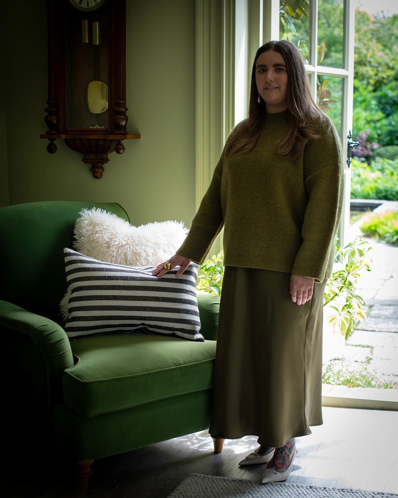 Arthur by Chalk - Long Oblong Cushion - Coffee Stripe