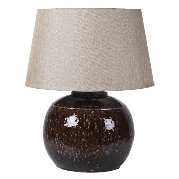Pecan Glaze - Table Lamp - Hessian Shade