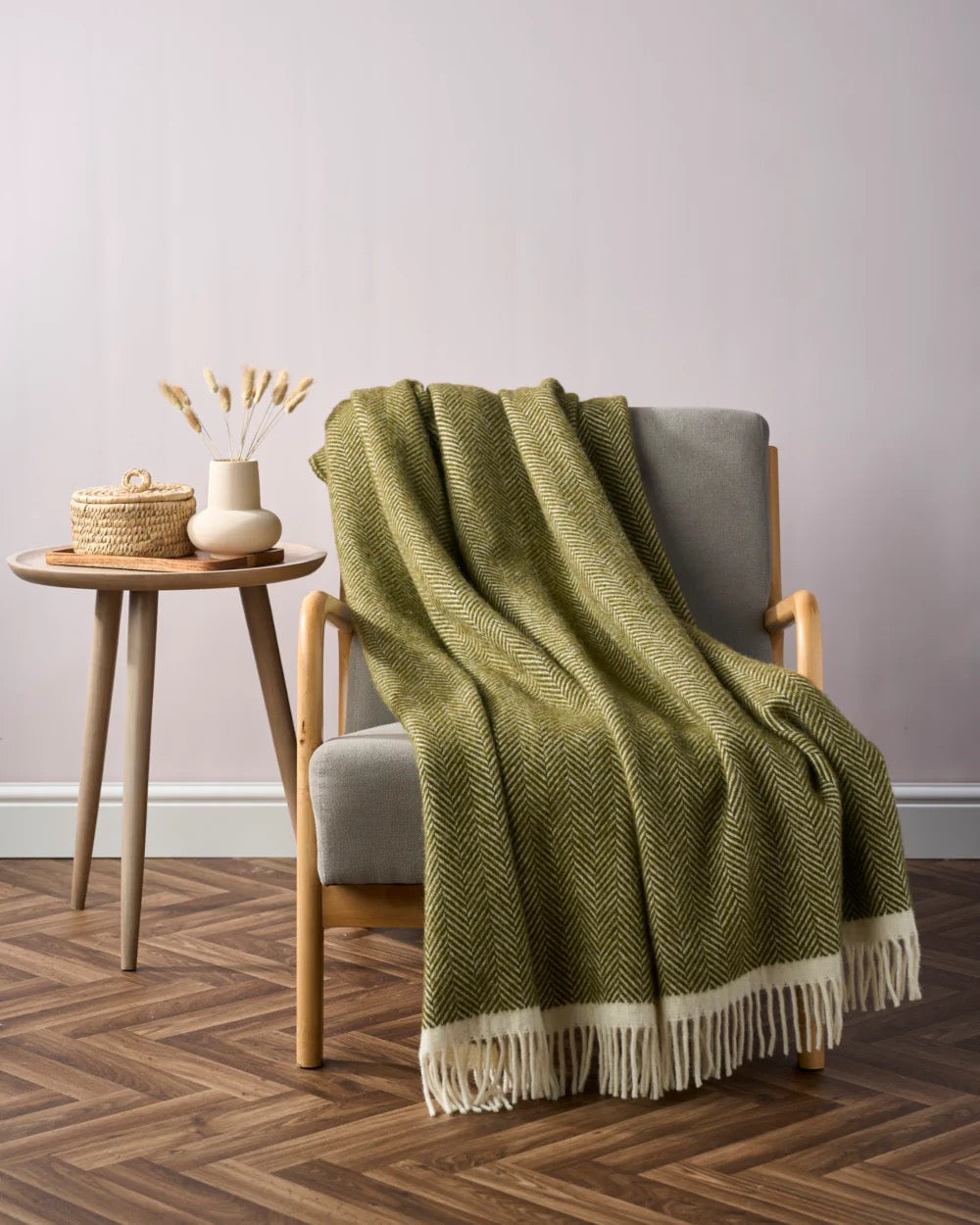 Yorkshire Wool Blanket - Moss Green