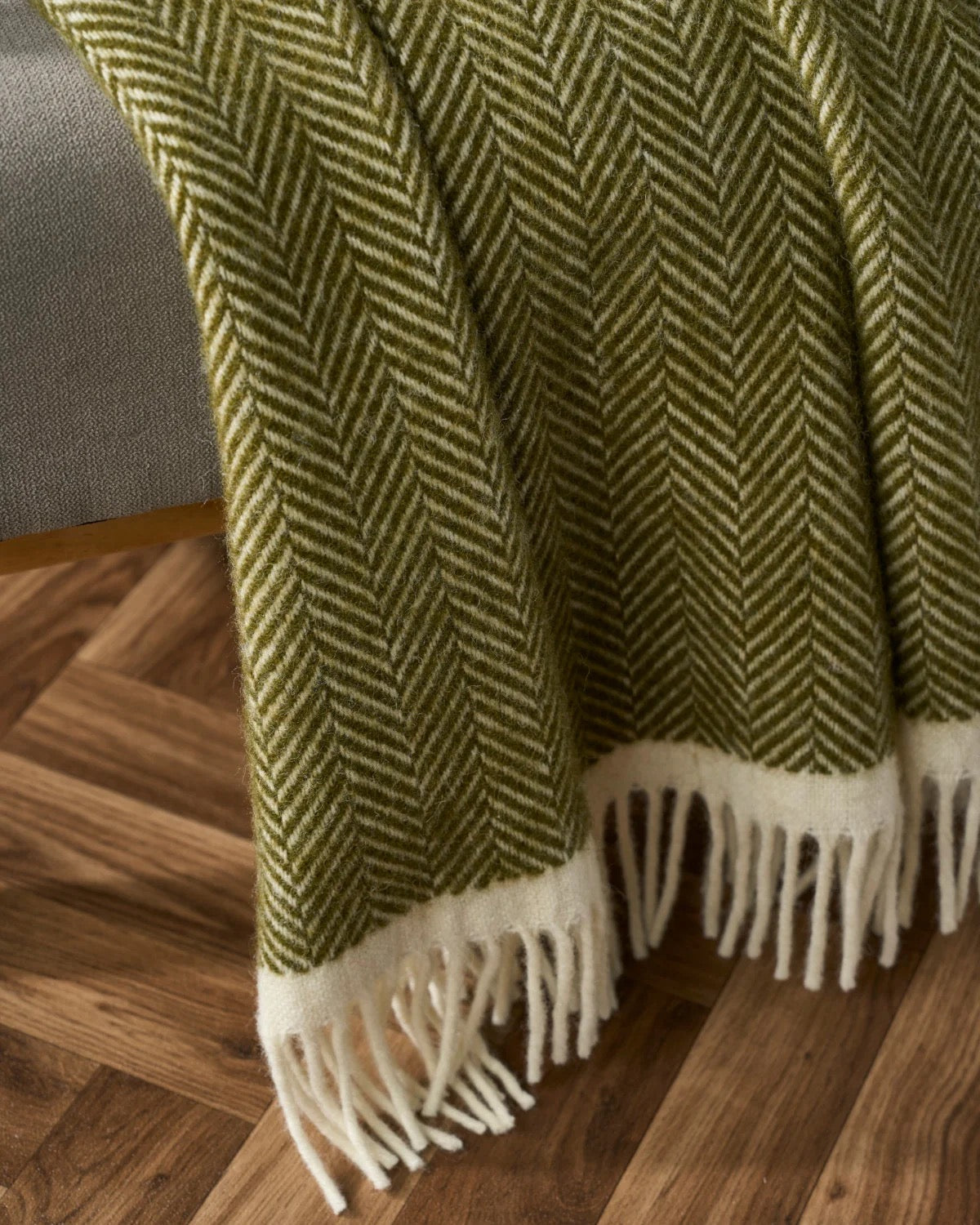 Yorkshire Wool Blanket - Moss Green