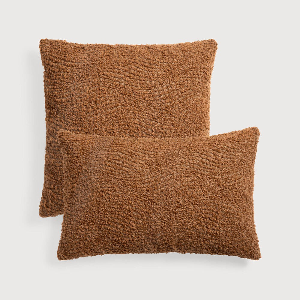 Oslo Wave Cushion - Cinnamon - Square