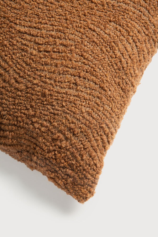 Oslo Wave Cushion - Cinnamon - Square