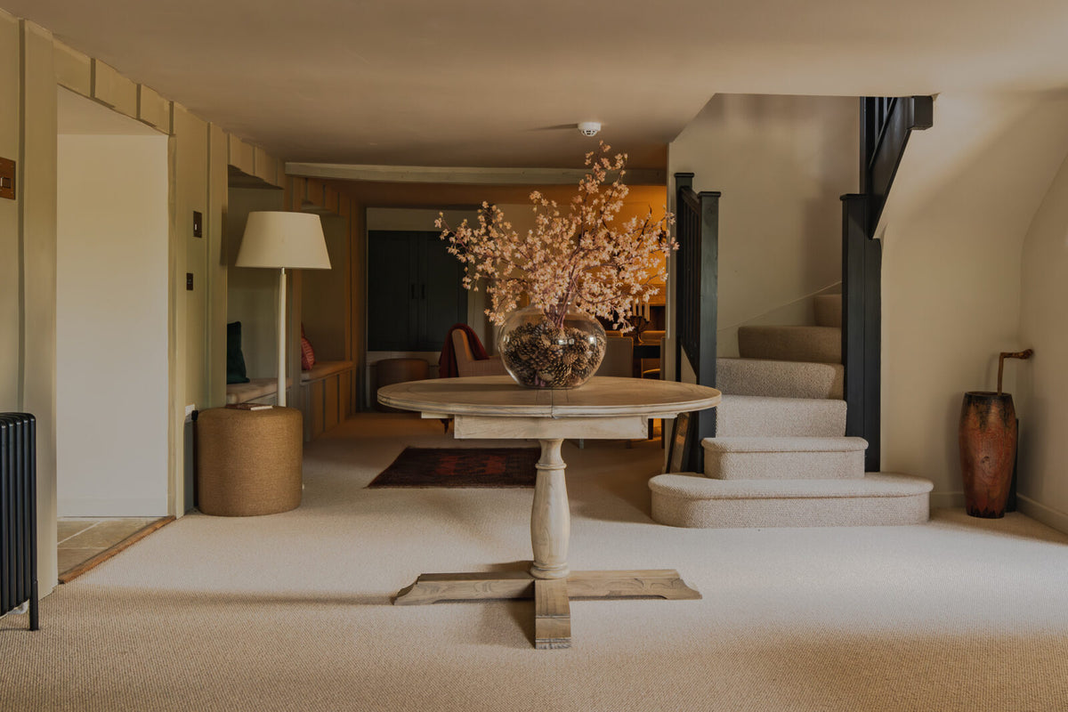 Farleigh - Round Wool Pouffe - Truffle