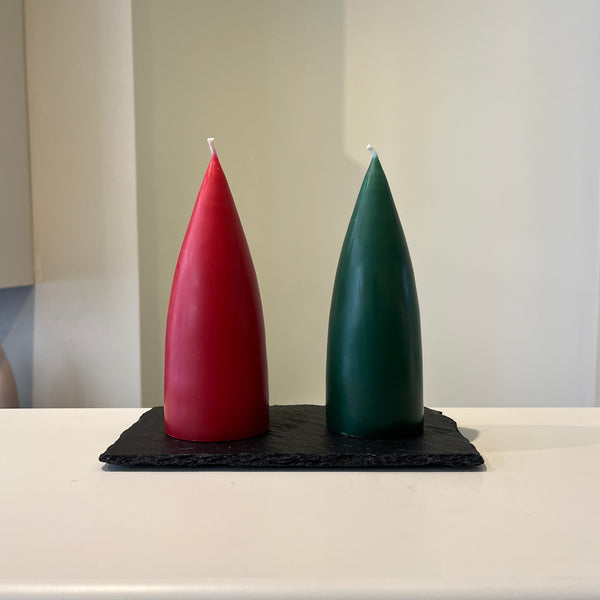 SLATE | DOUBLE COASTER WITH 2 PYRAMIDS