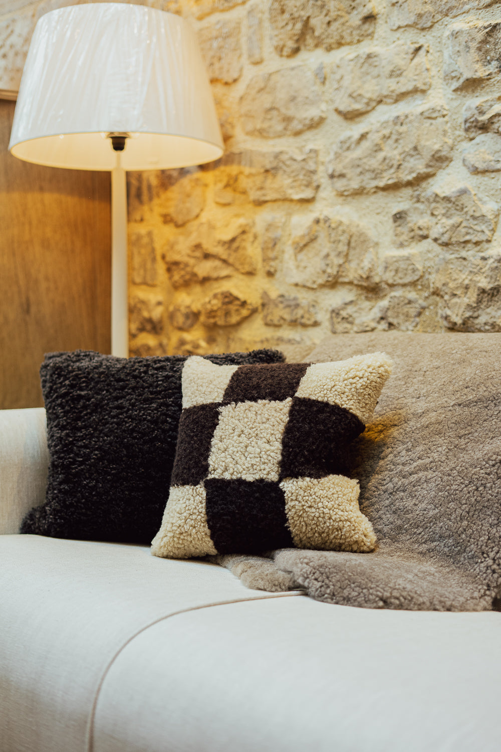 Sheepskin - Ruth Cushion - Stone