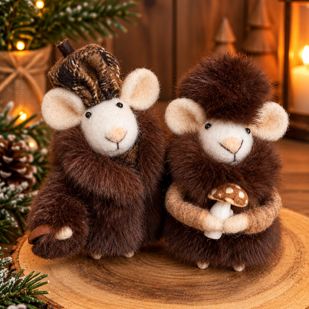 The Fluffy Mice Duo - Felt Decoration