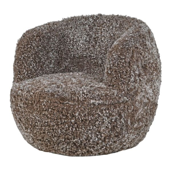 Hagen - Sheepskin Swivel Chair - Mocha