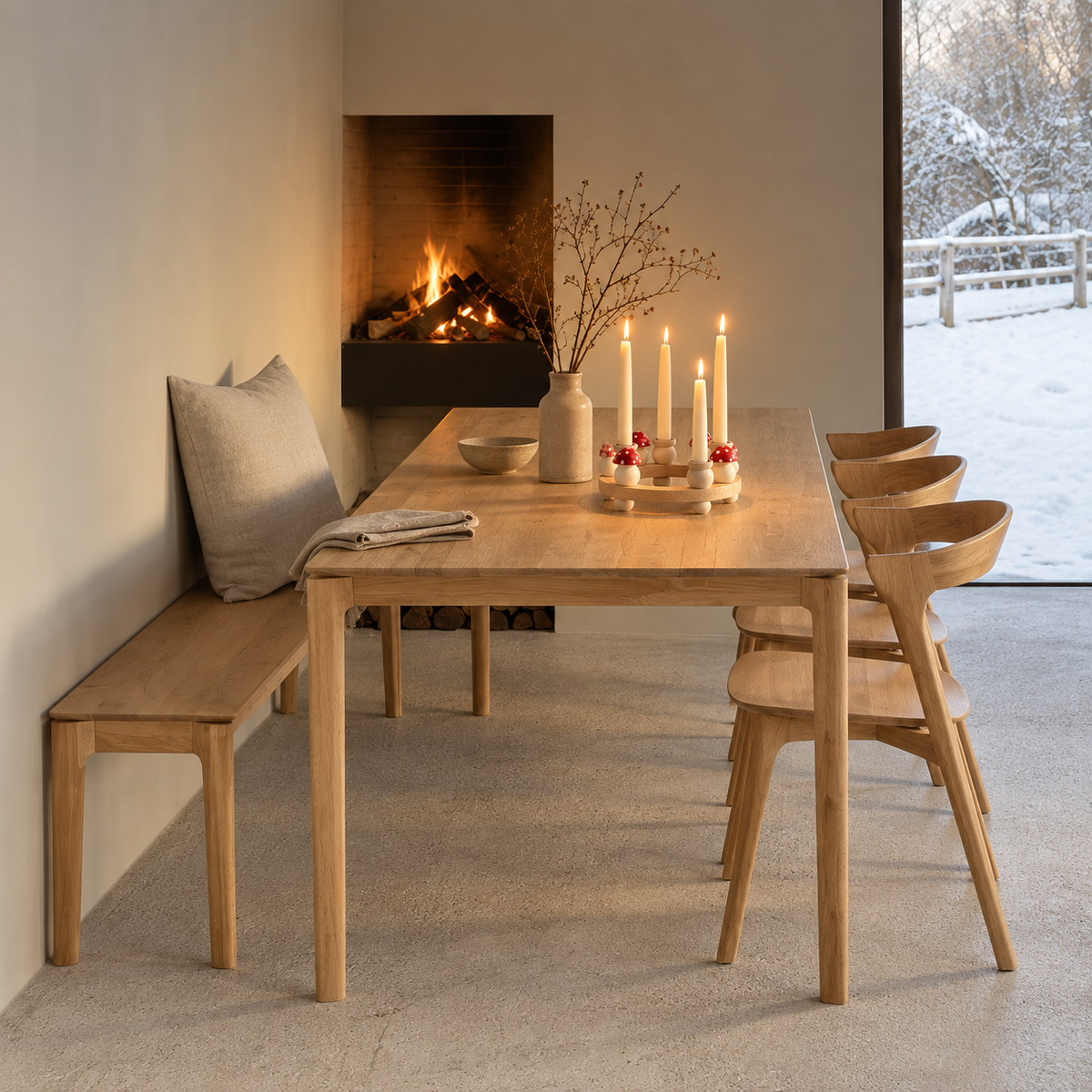 Danish Wooden Candle Ring - Toadstool
