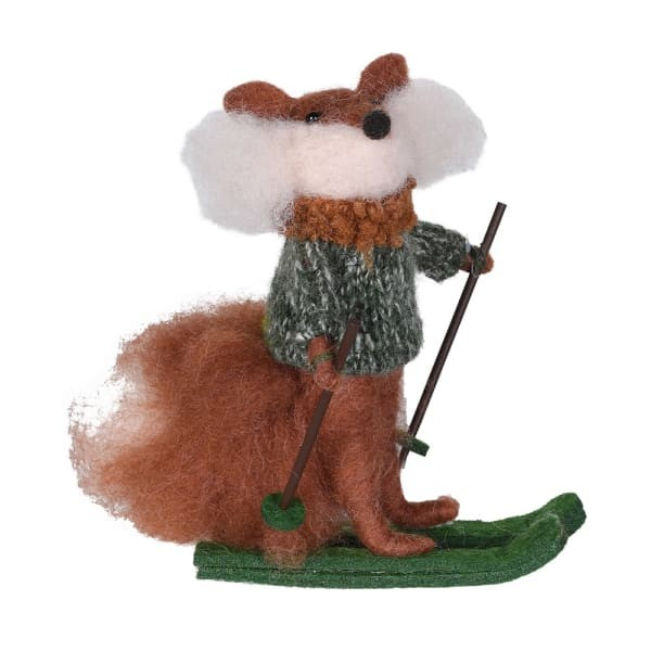 The Skiing Fox - Felt Decoration