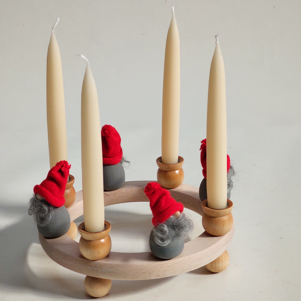 Danish Wooden Candle Ring - Nisse