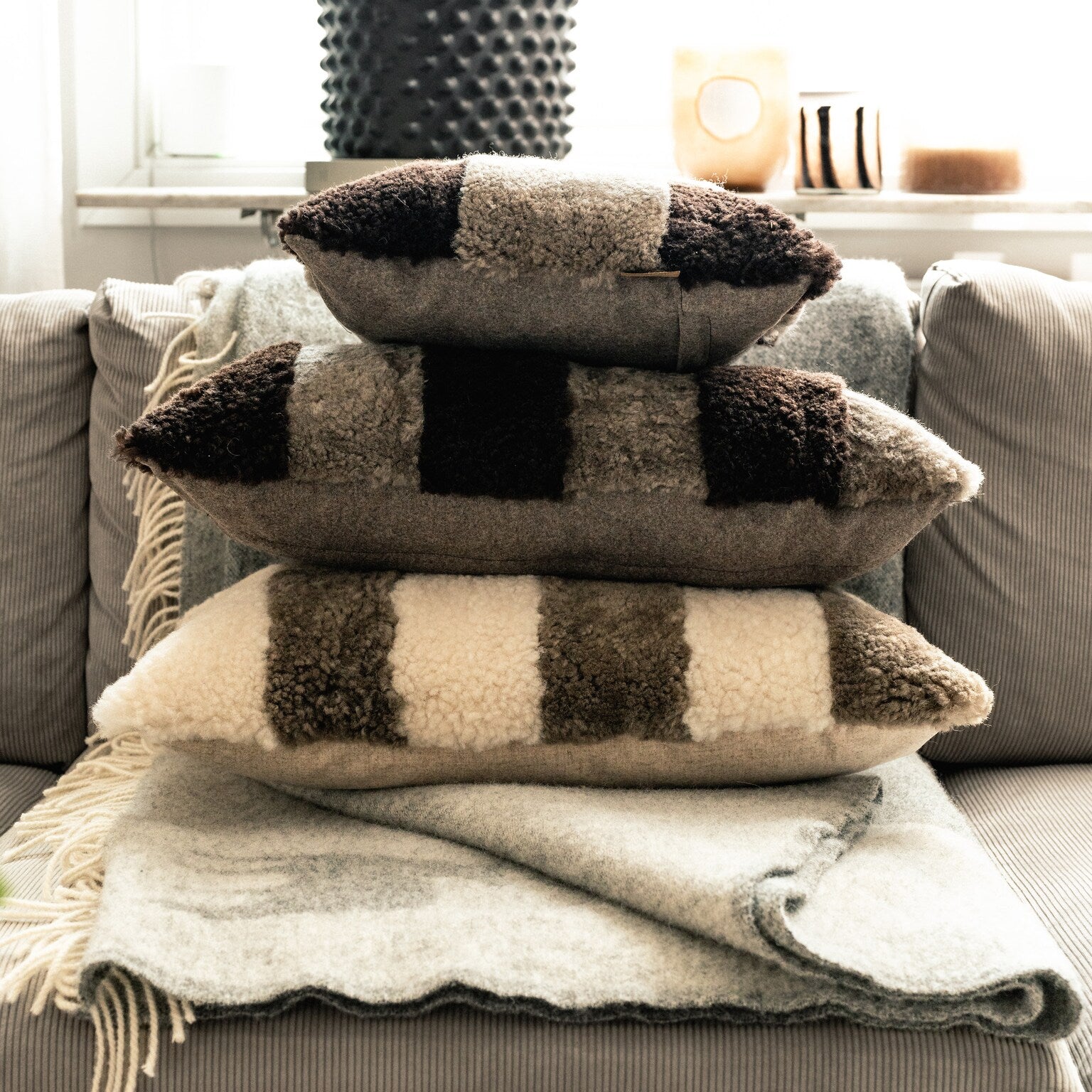 Sheepskin - Rand Cushion - Stone