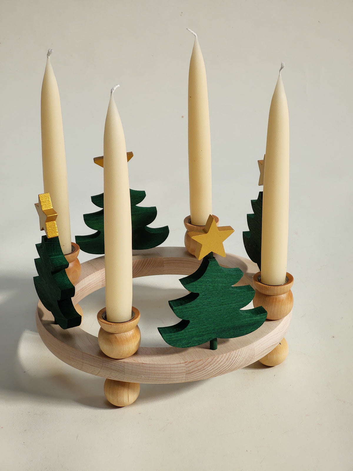 Danish Wooden Candle Ring - Fir Tree