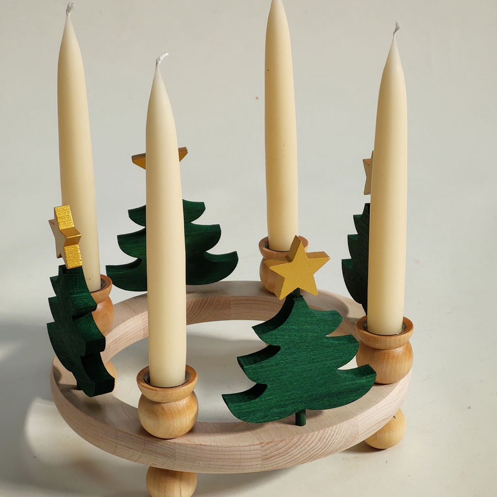 Danish Wooden Candle Ring - Fir Tree