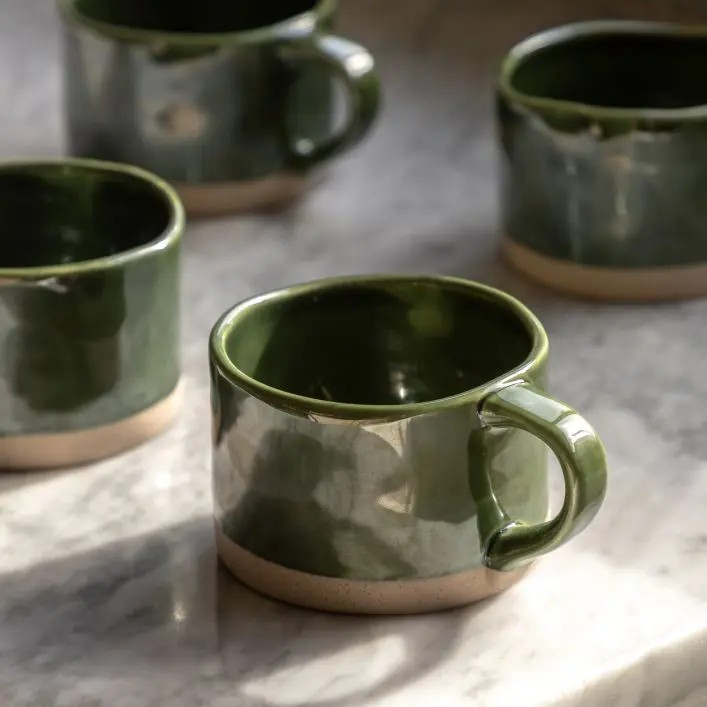 Mossy Green - Ceramic Mug Set Of 4