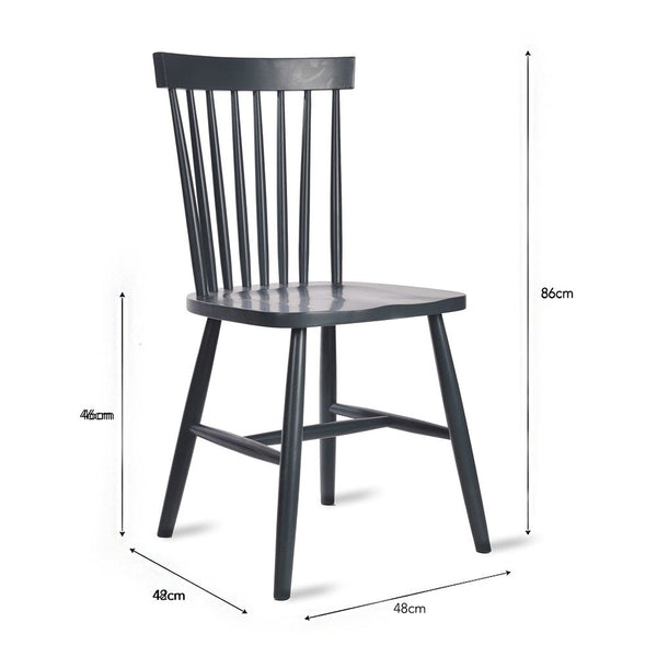SPINDLE DINING CHAIR | CARBON | PAIR