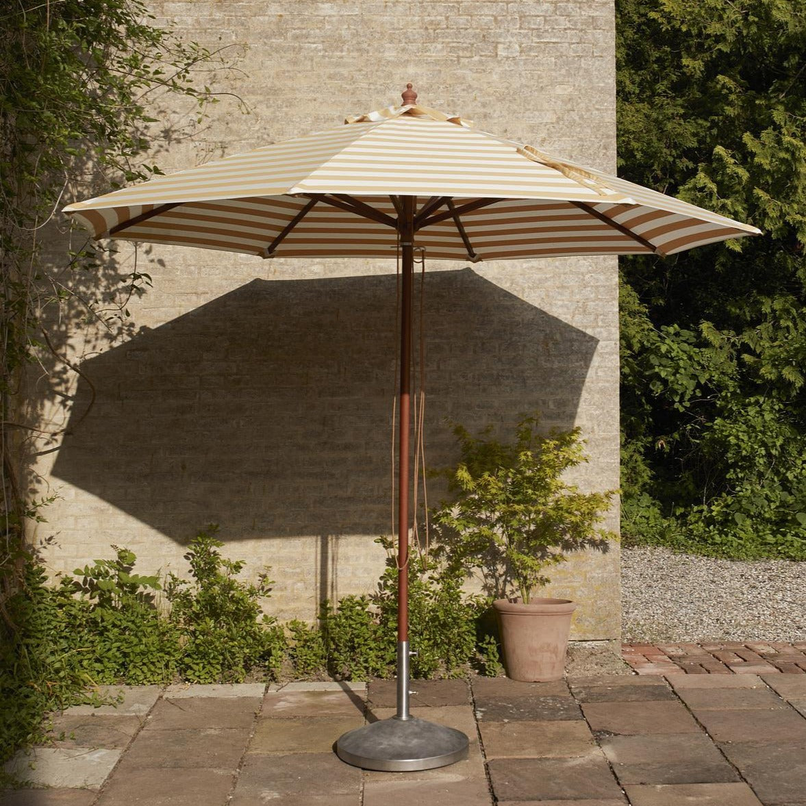 Messina Striped Umbrella by Fritz Hansen Skagerak - Yellow
